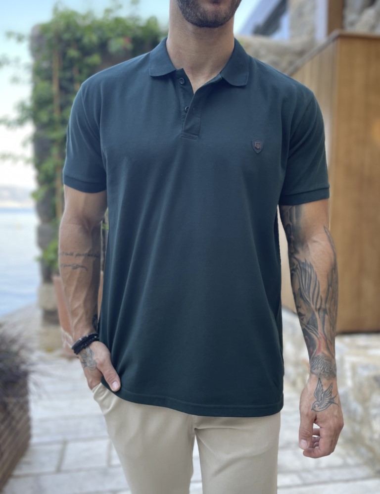 Everbest Everbest ανδρική κυπαρισσί πικέ Polo μπλούζα Plus Size 252829K